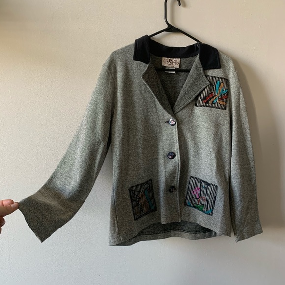 Jackets & Blazers - Vintage 70s patchwork bird jacket
